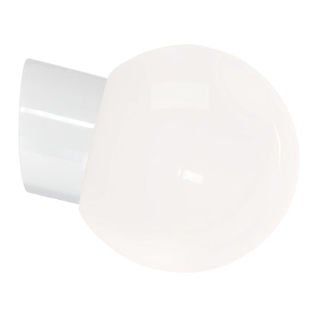 Glob 180 Blank Opal Vegglampe E27 Skrå IP54 Ifö Electric Vegglampe