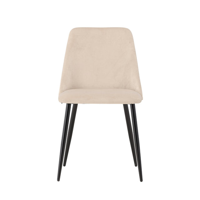 Night 2-pack - Svart / Beige Fløyel Venture Design Spisestol