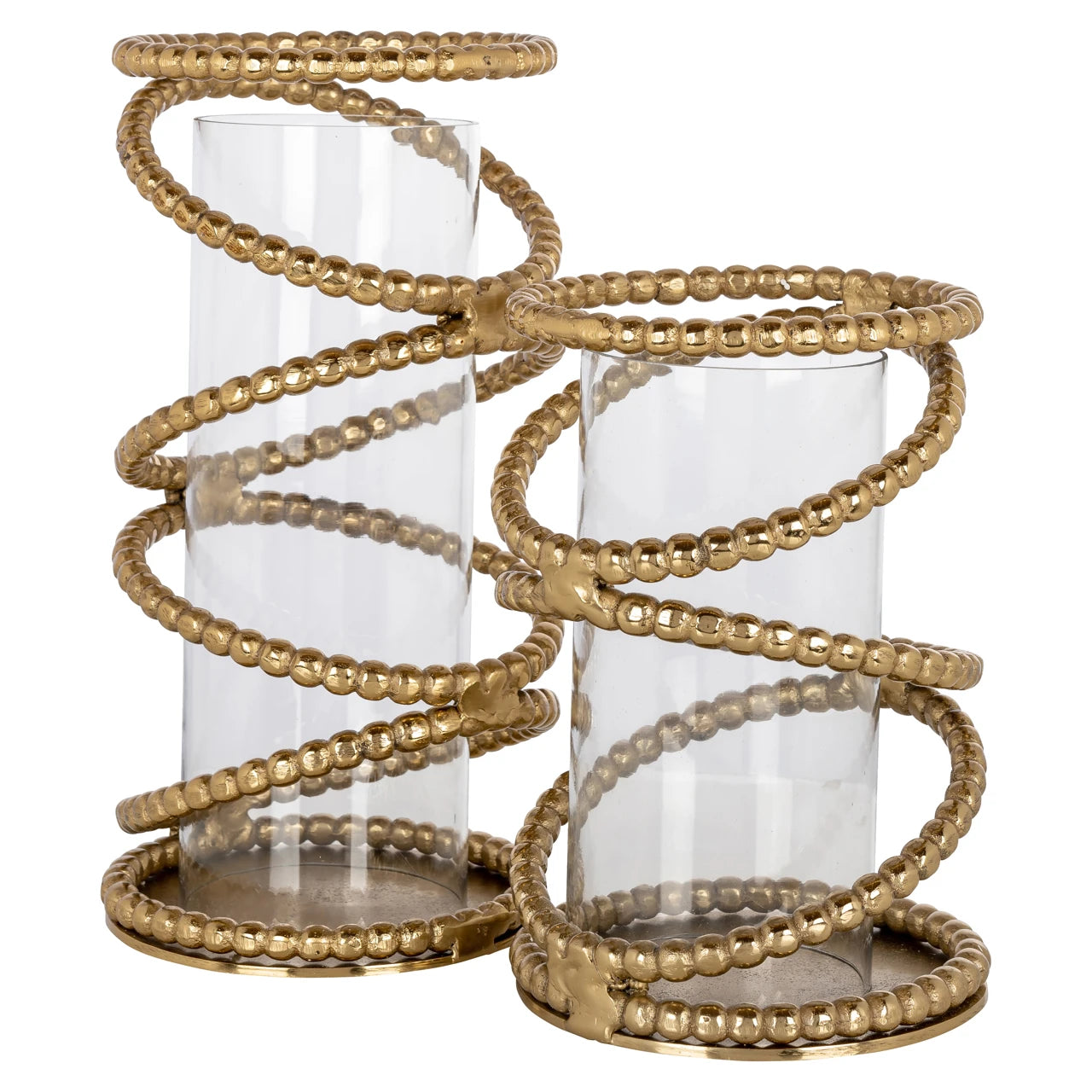 Hurricane light Jaden børstet gull stor Richmond Interiors Lanterne og lysglass