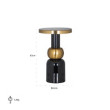 Endebord Mose svart 41Ø Richmond Interiors Sidebord