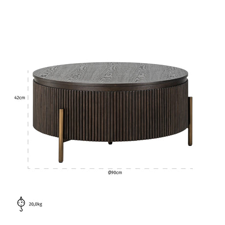 kaffebord Luxor brun 95Ø Richmond Interiors Sofabord