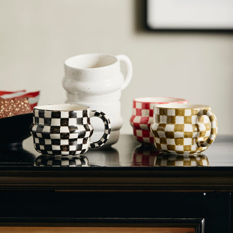 YSIA kop, tern - rød/råhvitt Nordal TABLEWARE