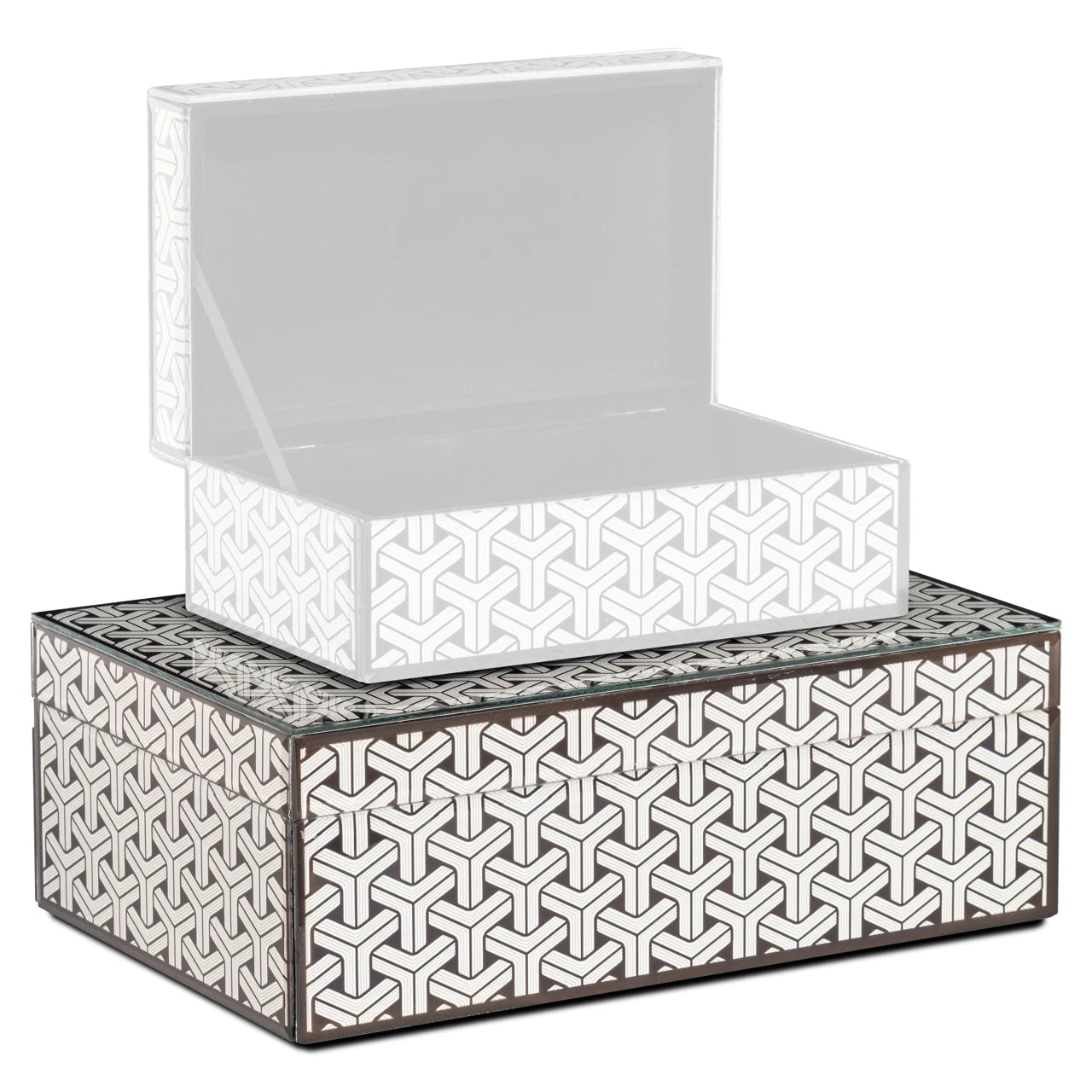 Oppbevaringsboks Feliz svart/hvit stor Richmond Interiors Oppbevaring