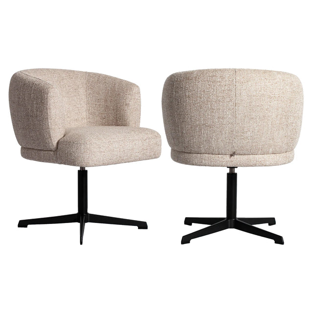 Spisestol Dinan kremfarget tweed flammehemmende - svingbar Richmond Interiors Spisestol
