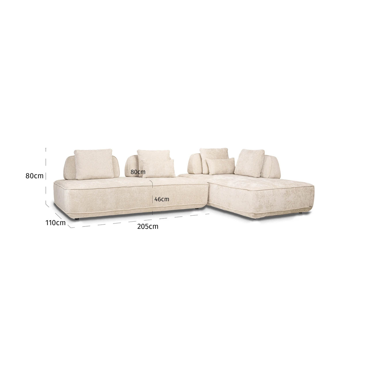 Sofa Tudor natural boldvevd 2,5-seter med flyttbar ryggstøtte Richmond Interiors Sofa