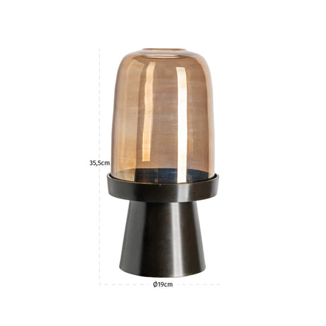 Hurricane light Kate valnøtt liten Richmond Interiors Lanterne og lysglass