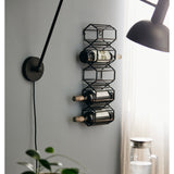 Vinreol til veggen - 5 flasker - 51x16 cm - sort Nordal WINE RACK
