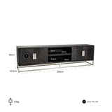 TV-benk Blackbone Silver svart rustikk 220 Richmond Interiors TV-benk
