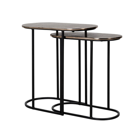 Endebord Chandon champagne gull sett med 2 Richmond Interiors Sidebord