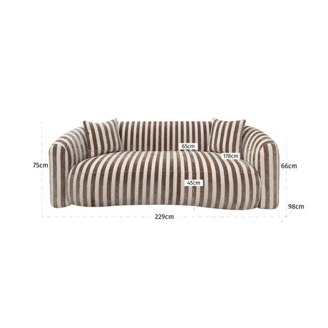 Sofa Luxandra stripes sand Richmond Interiors Sofa