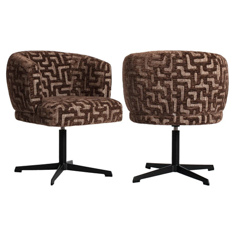 Spisestol Dinan brun labyrinth brannhemmende - svingbar Richmond Interiors Spisestol