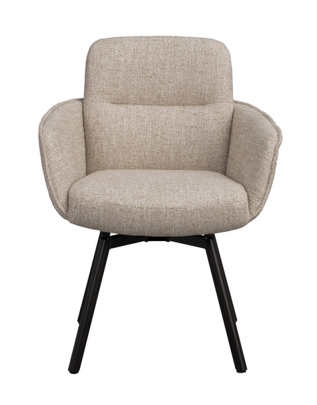 Roswell lenestol lys beige stoff/brune metallben svingfunksjon Rowico Lenestol