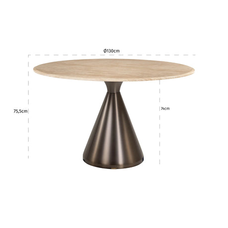Spisebord Montgommery beige 130Ø Richmond Interiors Spisebord