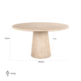 Spisebord Fictus beige 140Ø Richmond Interiors Spisebord