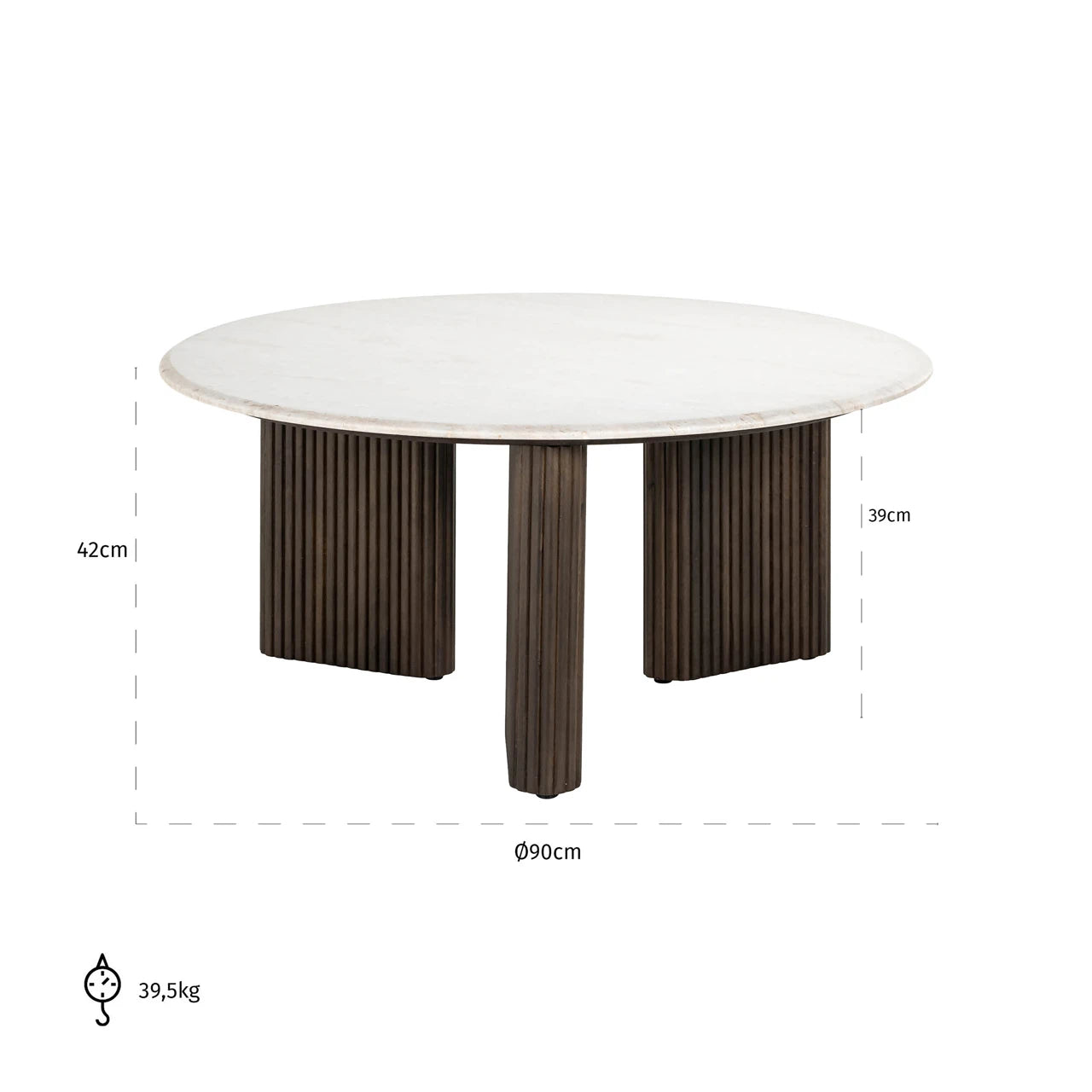Salongbord Mayfield brun 90Ø Richmond Interiors Sofabord