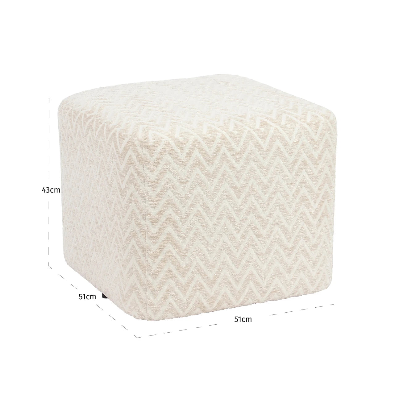 Pouffe & Fotstøtte Ciela beige chevron Richmond Interiors Pall