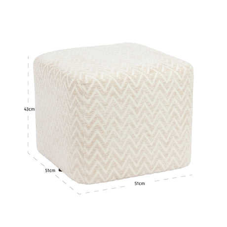 Pouffe & Fotstøtte Ciela beige chevron Richmond Interiors Pall