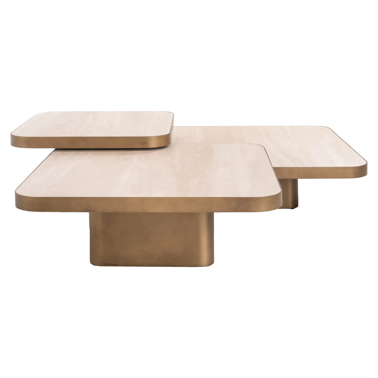 Kaffebord Cumulus gull antikk sett med 3 Richmond Interiors Sofabord