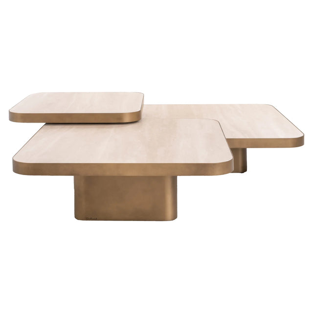 Kaffebord Cumulus gull antikk sett med 3 Richmond Interiors Sofabord