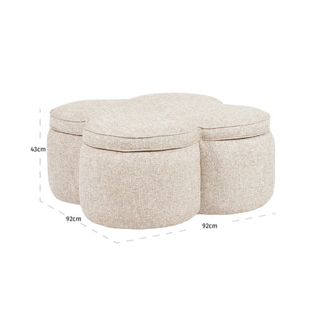 Pouffe & Footstool Corbeau sand tweed Richmond Interiors Pall