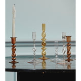 CHIROS lysestage i glass - h15 cm - klart glass Nordal LYSESTAGER