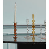 CHIROS lysestage i glass - h22 cm - lys rosa Nordal LYSESTAGER