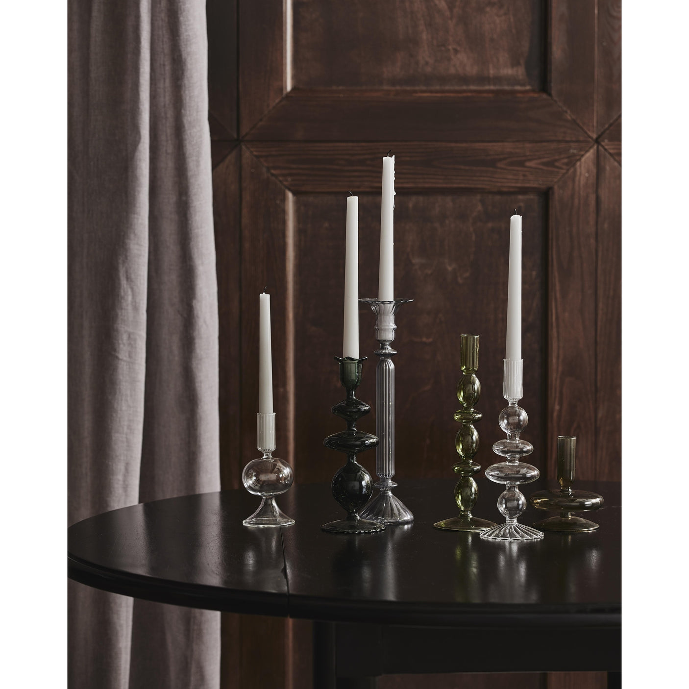 ERISKA lysestaker i glass - h12 cm - røykfarget Nordal CANDLEHOLD