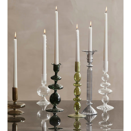 ERISKA lysestaker i glass - h12 cm - røykfarget Nordal CANDLEHOLD