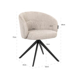 Spisestol Olivia natural miami swivel Richmond Interiors Spisestol