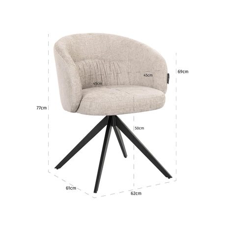 Spisestol Olivia natural miami swivel Richmond Interiors Spisestol