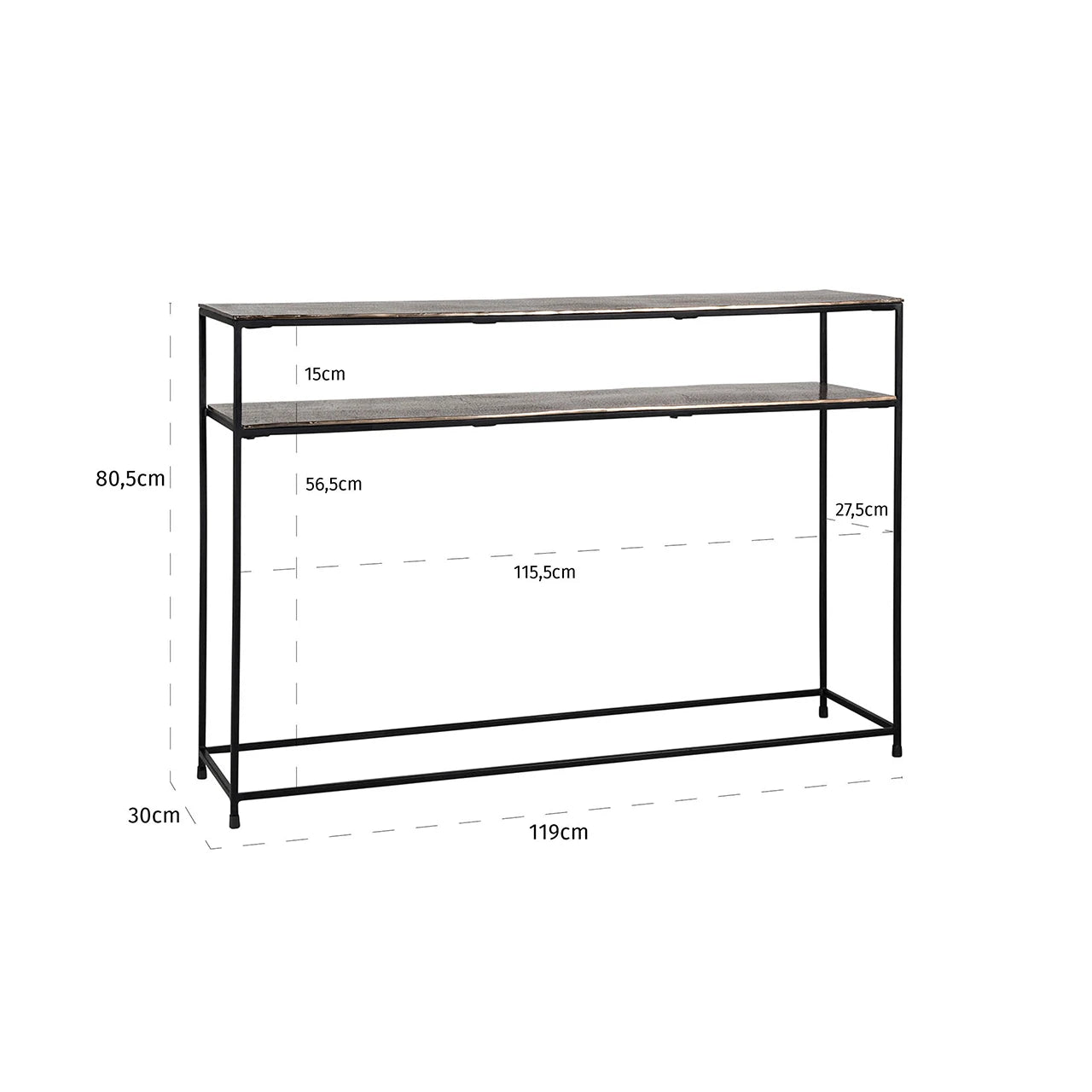Console Chandon champagne gull Richmond Interiors Konsollbord