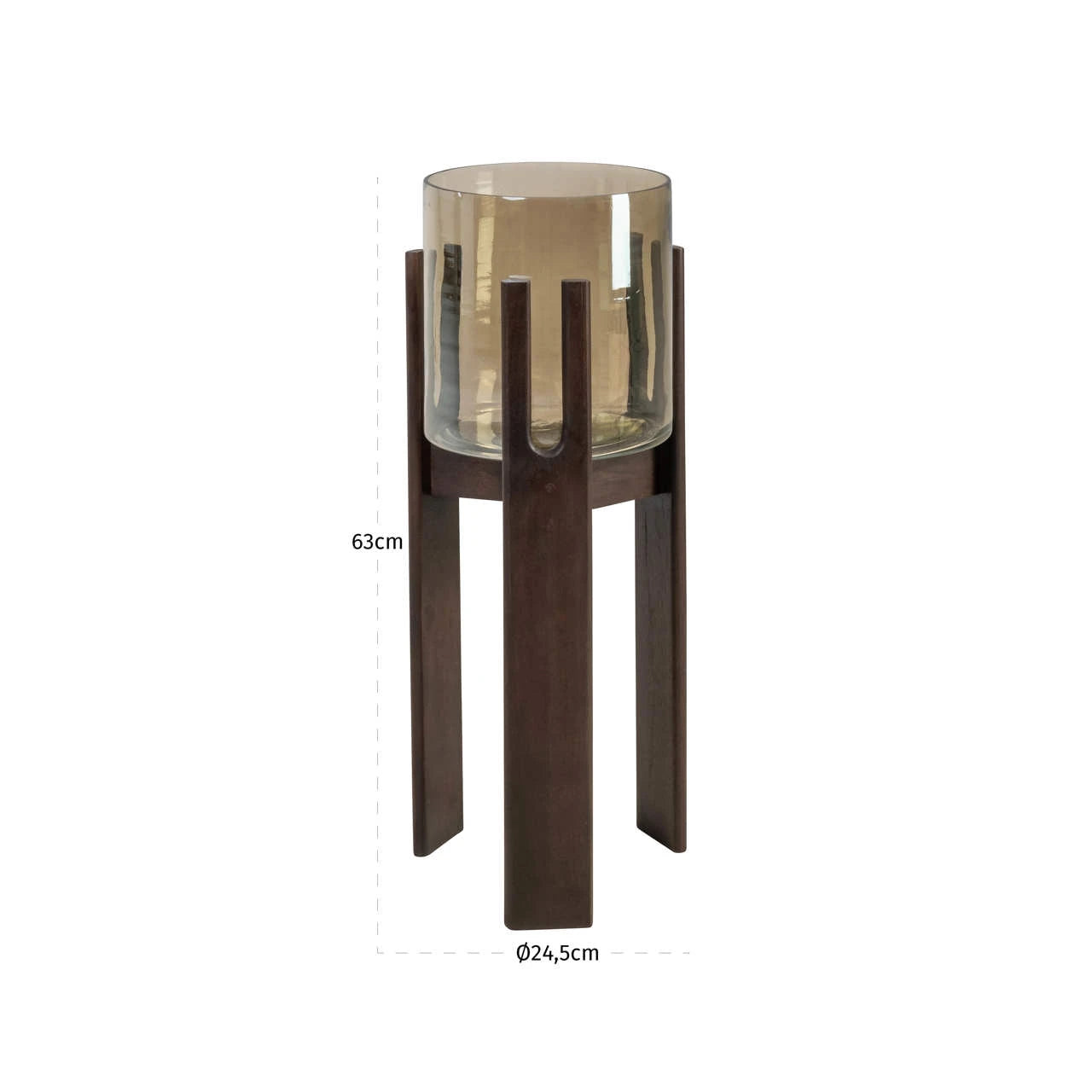 Hurricane light Paige walnut small Richmond Interiors Lanterne og lysglass