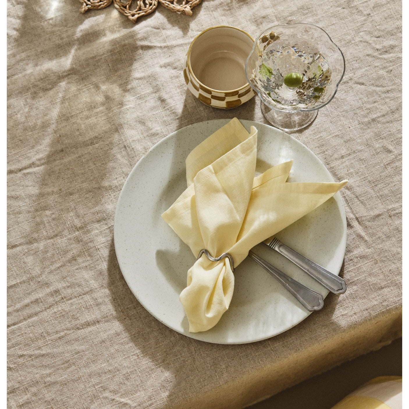 Kjøtttørkle - 40x40 cm - lysgul Nordal TABLECLOTH