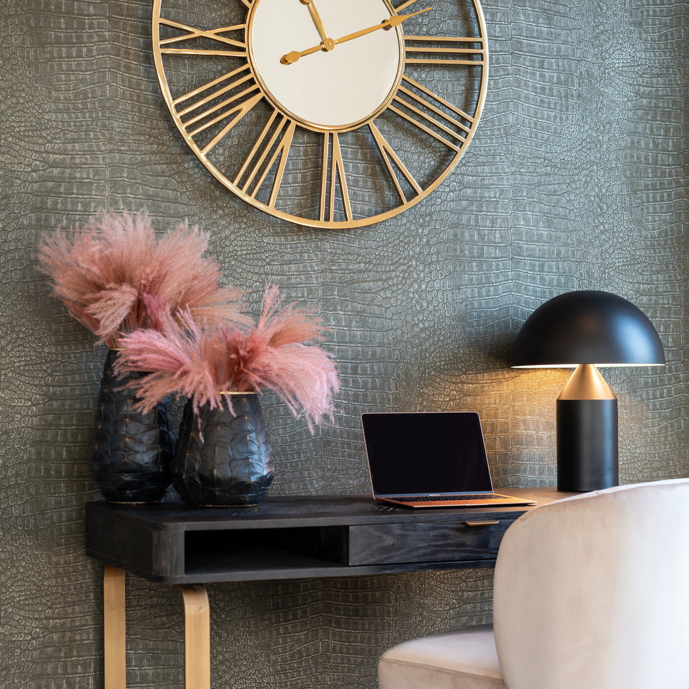 Spisestol Cannon khaki fløyel Richmond Interiors Spisestol
