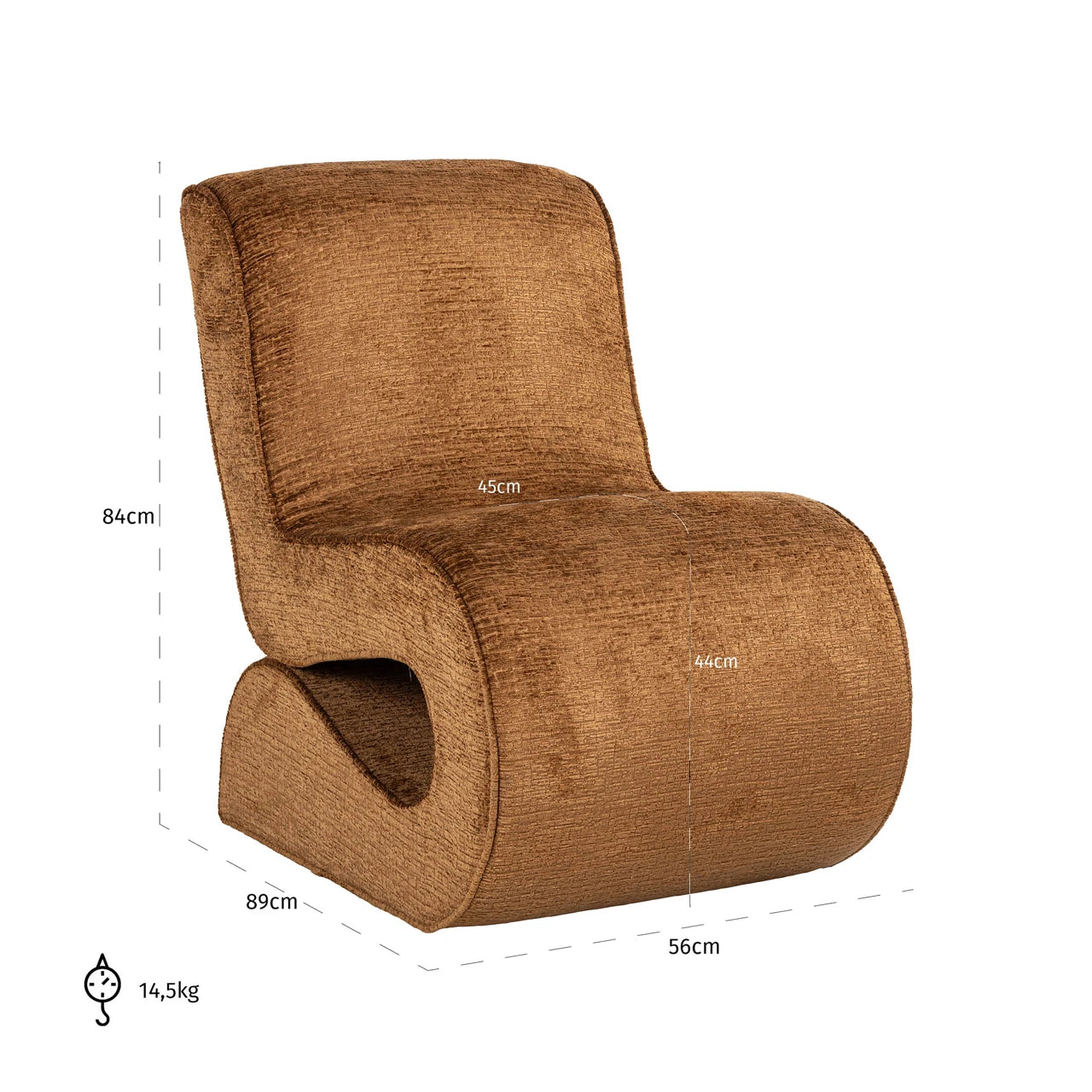 Lounge chair Frankie cognac fusion Richmond Interiors Lenestol
