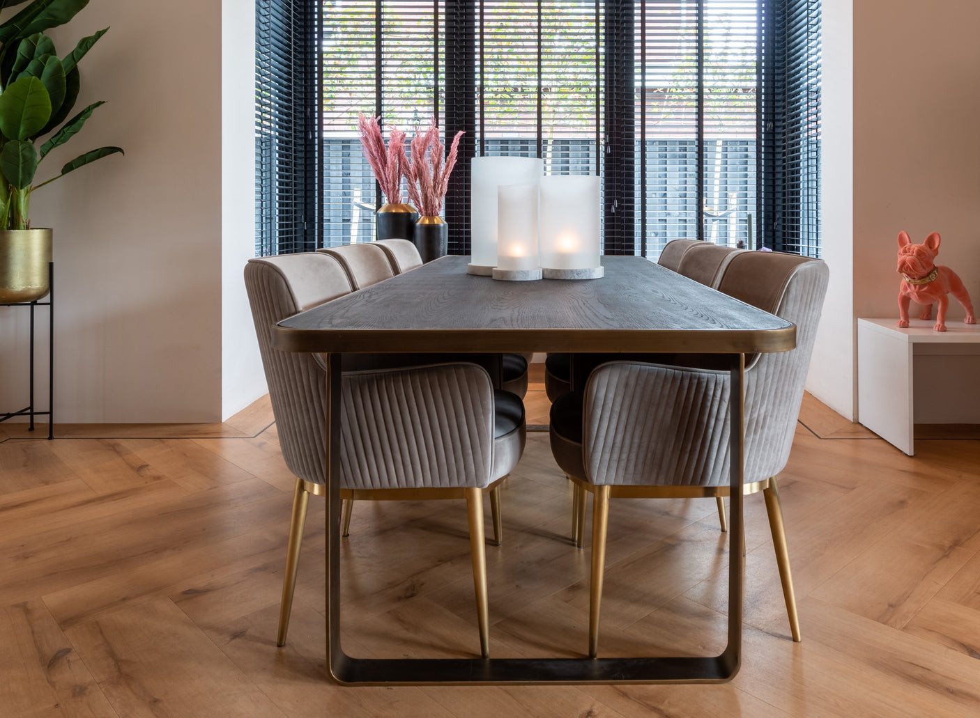 Spisestol Breeze khaki fløyel Richmond Interiors Spisestol