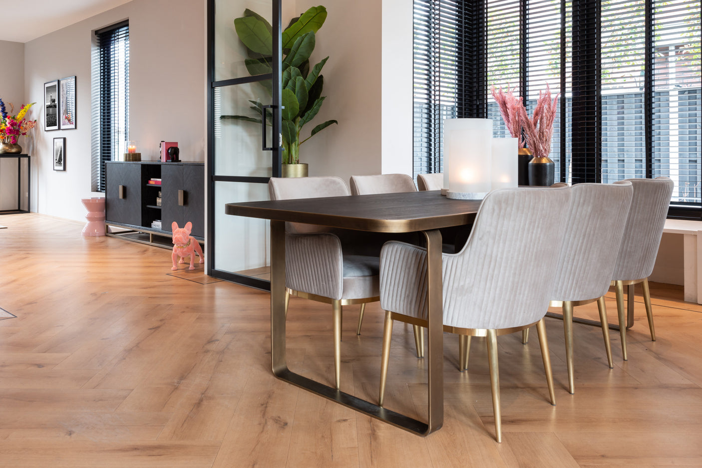 Spisestol Breeze khaki fløyel Richmond Interiors Spisestol