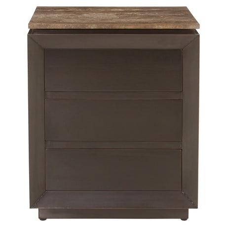 Nightstand Russo askebrun 3 skuffer Richmond Interiors Nattbord