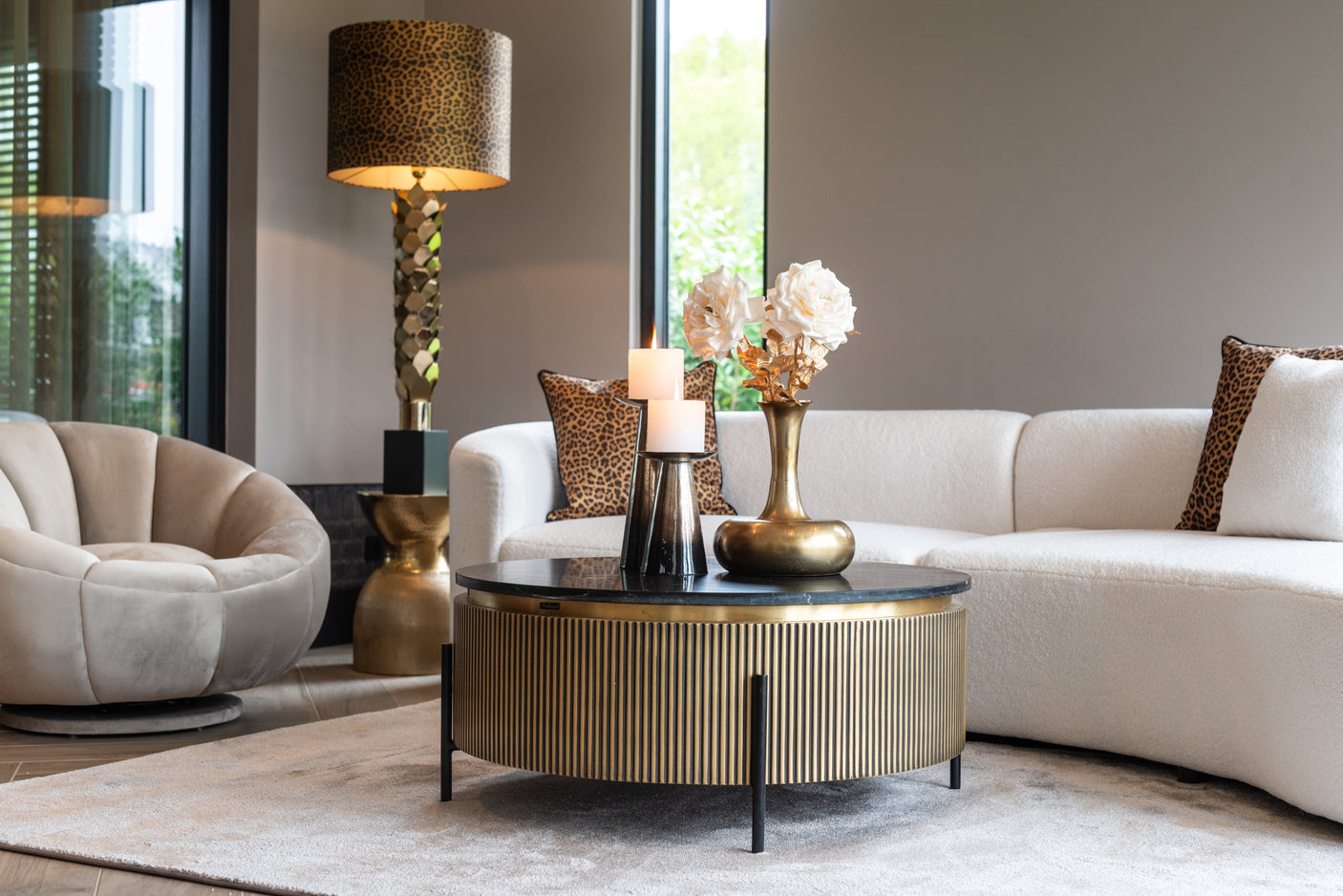 Salongbord Ironville gull 90Ø Richmond Interiors Sofabord
