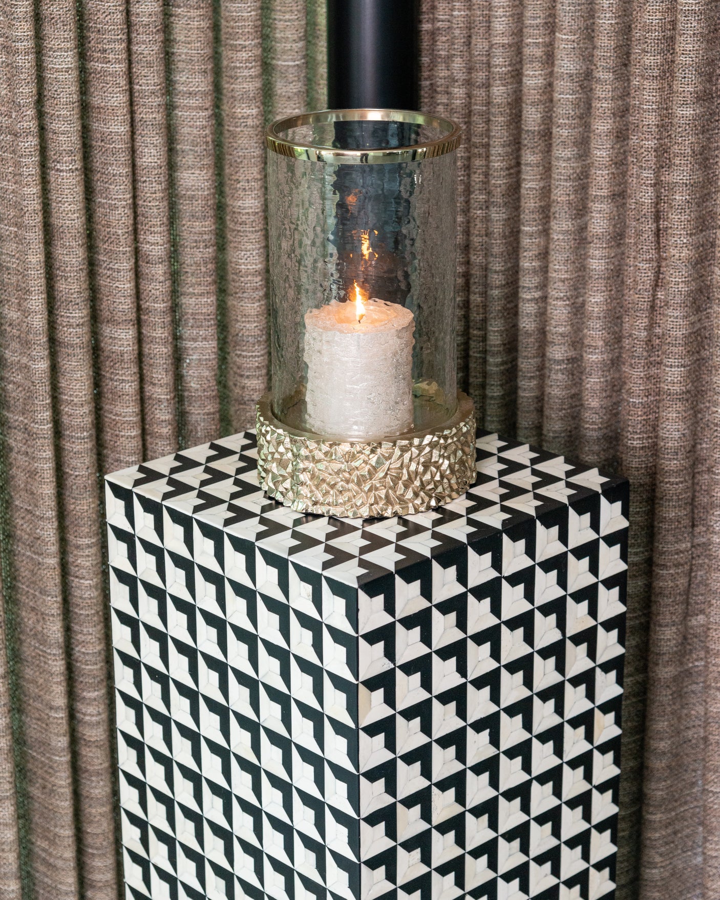 Hurricane light Jailey gold Richmond Interiors Lanterne og lysglass