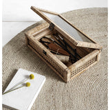 CASE rattanboks med glassåpning - 24x37 cm - natur Nordal STORAGE
