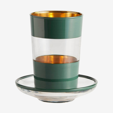 Glasser med underkop - h10 cm - mørkgrønn Nordal TABLEWARE