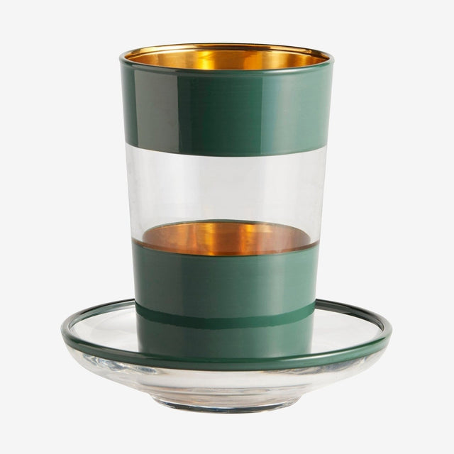 Glasser med underkop - h10 cm - mørkgrønn Nordal TABLEWARE