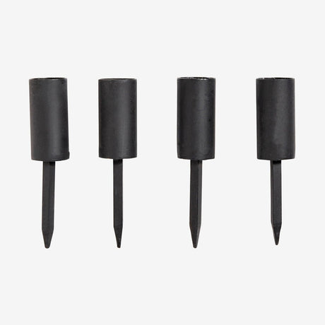 KURA lysholder i jern med spyd - h12 cm - sort Nordal CANDLEHOLD
