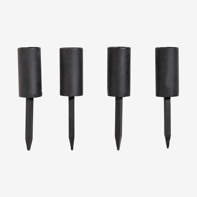 KURA lysholder i jern med spyd - h12 cm - sort Nordal CANDLEHOLD