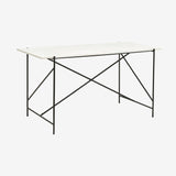 DEE-bord / arbeidsbord i jern og marmor - 142x70 - hvit/sort Nordal TABLES