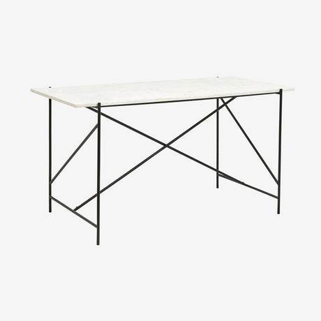 DEE-bord / arbeidsbord i jern og marmor - 142x70 - hvit/sort Nordal TABLES