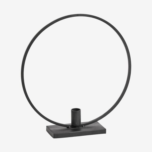 IKOYI lysestager i metall med sirkel - h31 cm - sort Nordal CANDLEHOLD