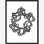 WREATH illustrasjon i blekk med ramme - 40x30 cm - svart/hvitt Nordal POSTERS