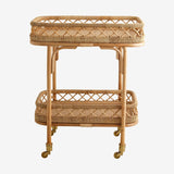 LIRI rullebord i rattan - 62x42 cm - natur Nordal TABLES